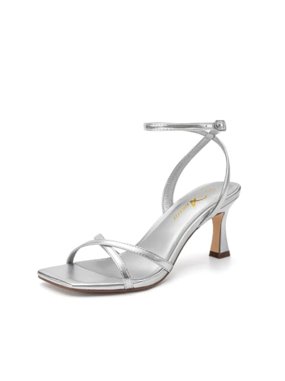 Kitten Heels Square Open Toe Strappy Heeled Sandals for Prom